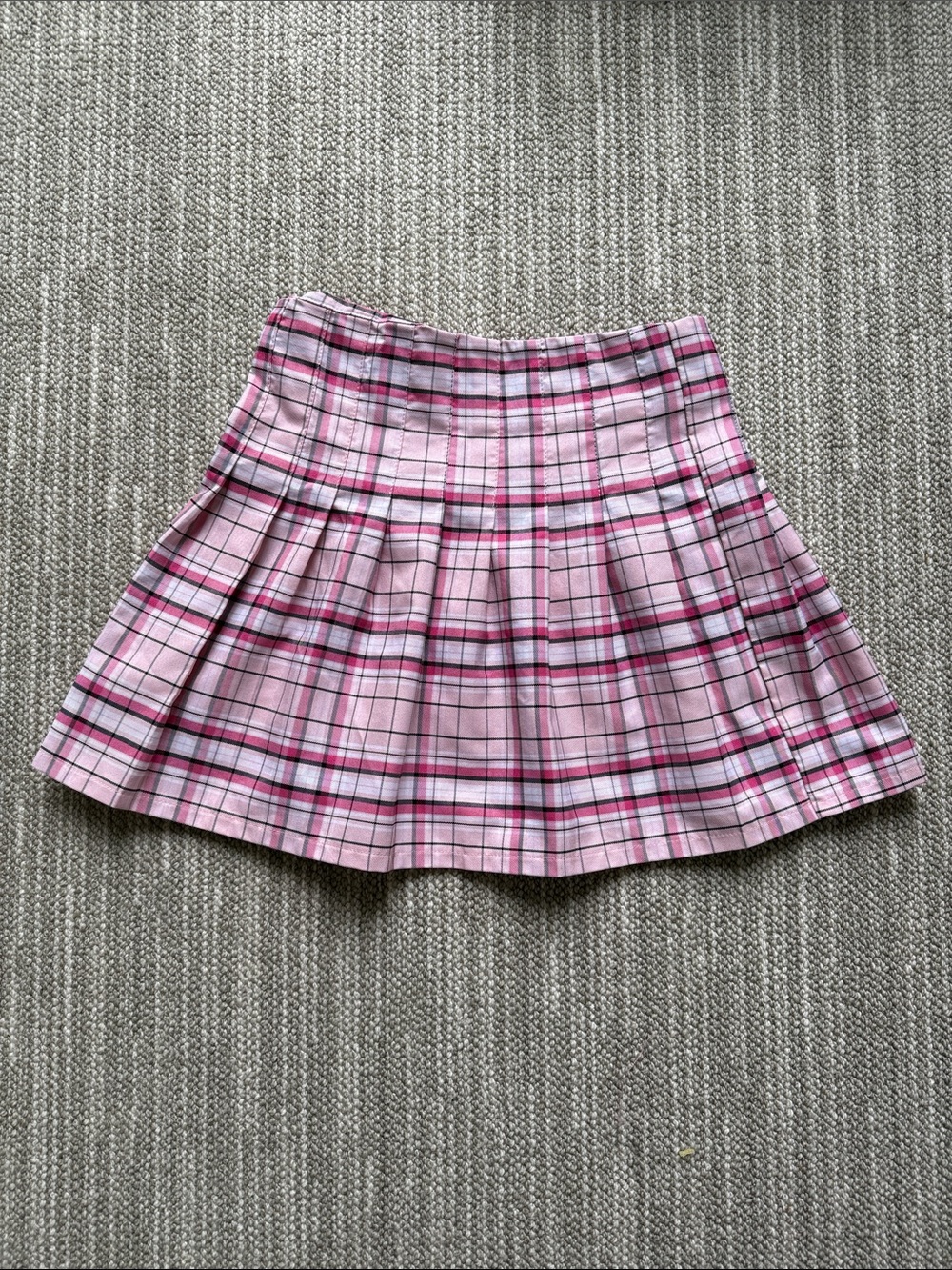 No Boundaries Pink Plaid Skirt
